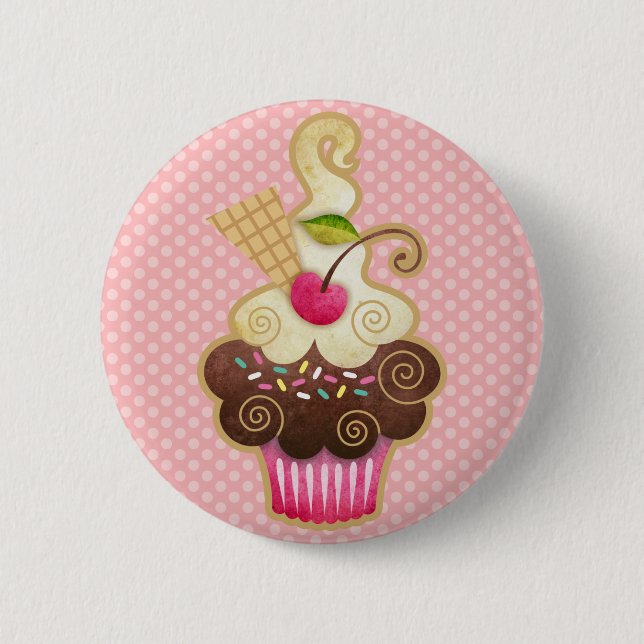 Scrumptious Cupcake 6 Cm Round Badge (Front)