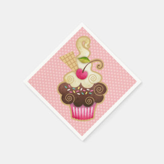 Scrumptious Cupcake Birthday Paper Napkins