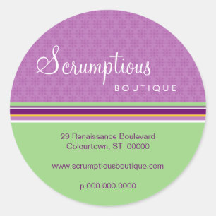 Scrumptious Purple and Green Address Sticker