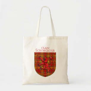 Scrymgeour Tartan Scottish Plaid Lion Rampant Tote Bag
