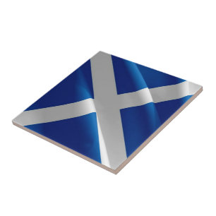 SCT002 WAVING scottish FLAG, SCOTLAND, Tile
