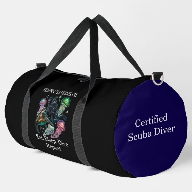 Scuba Bliss: Dive into Adventure! Duffle Bag (Left Corner)