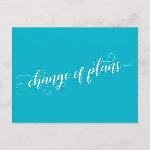 Scuba Blue Change of Plans Postponed Wedding Postcard