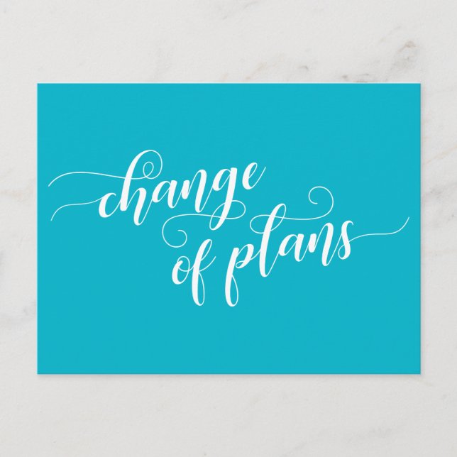 Scuba Blue Change of Plans Postponed Wedding Postcard (Front)