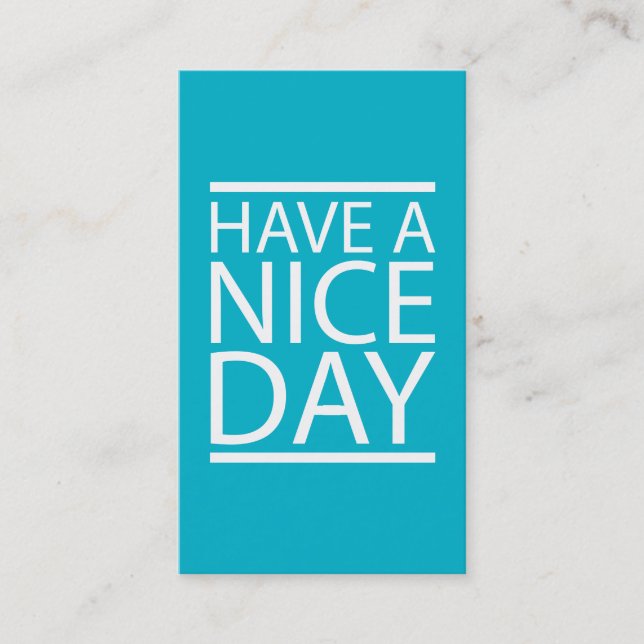 Scuba Blue - Have a Nice Day Business Card (Front)