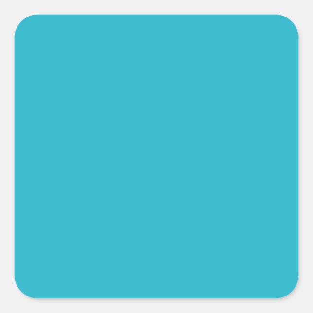 Scuba Blue Teal Trend Colour Background Square Sticker (Front)