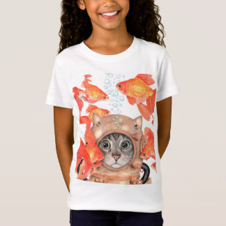 Scuba Cat Among the Fishes T-Shirt