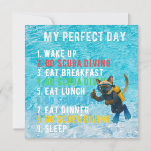 Scuba cat underwater holiday card