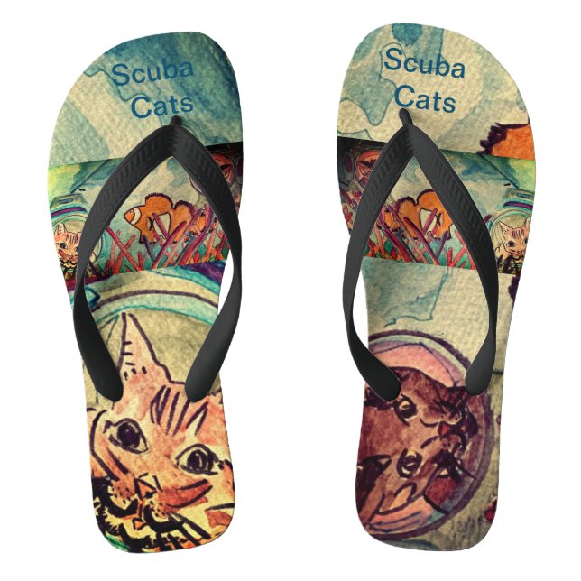 Scuba Cats flip flops (Footbed)