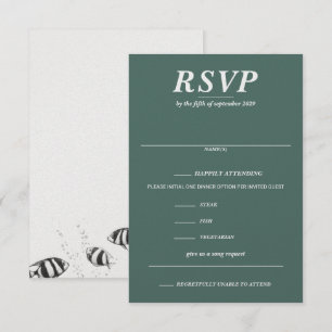Scuba Couple Food Choices and Song Request RSVP Card