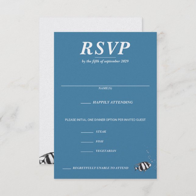 Scuba Couple Food Choices RSVP Card (Front/Back)