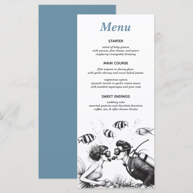 Scuba Couple Menu (Front/Back)