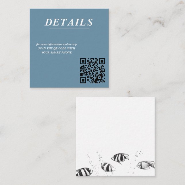 Scuba Couple QR Code Enclosure Card (Front/Back)