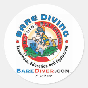 Scuba Crazy Diver, ATLANTA USA Classic Round Sticker