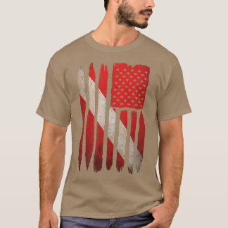 Scuba Dive American Flag Distressed Fathers Day G T-Shirt