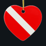 Scuba Dive Flag Ornament<br><div class="desc">Not just for Christmas,  our Scuba Diving and inspirational ornaments make great gifts for all your scuba diving family and friends. Put your own special greeting on the back,  or change a greeting on the front. Just click he customise button when ordering.</div>