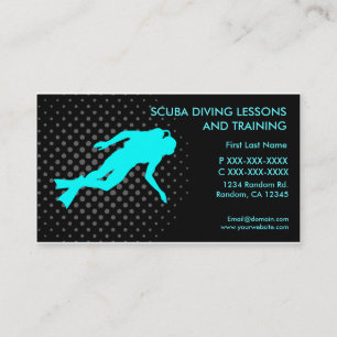 Scuba dive lessons training custom business cards