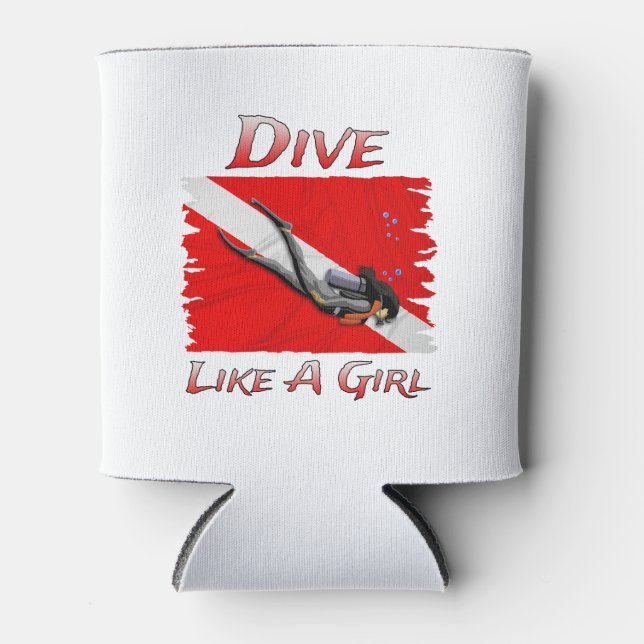 SCUBA Dive Like A Girl Can Cooler (Front)