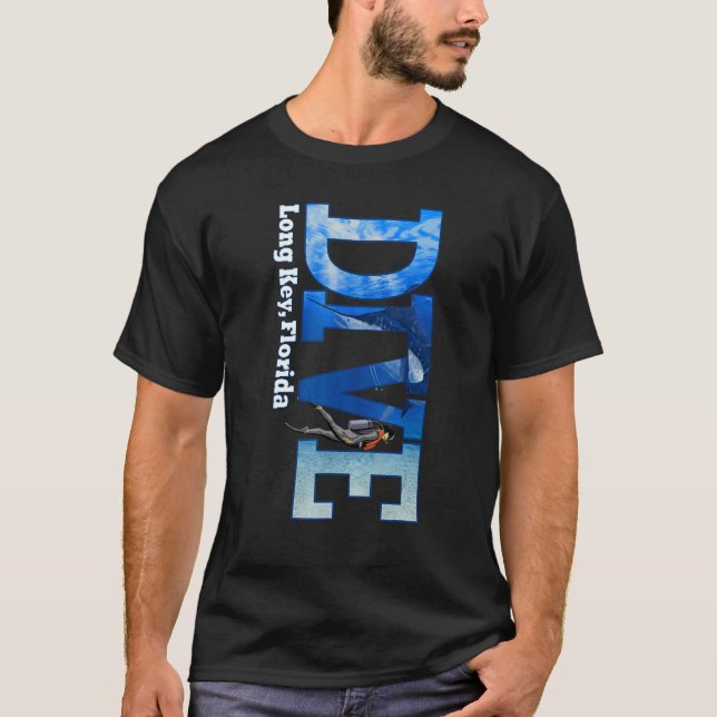 SCUBA DIVE Long Key Diving Snorkelling T-Shirt (Front)