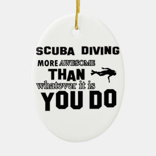 scuba dive more awesome ceramic tree decoration