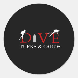 Scuba Dive Turks And Caicos Classic Round Sticker