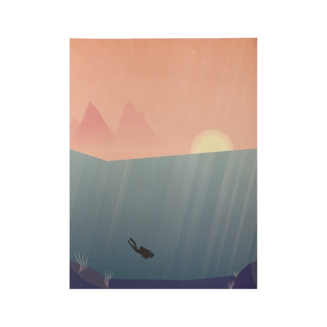 Scuba Dive Wood Poster (Front)