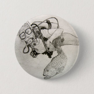 Scuba Diver 6 Cm Round Badge