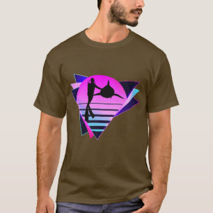 Scuba Diver and Shark Vaporware Retro 80s Diving T-Shirt