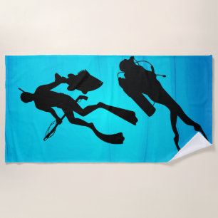 scuba diver and snorkeler beach towel