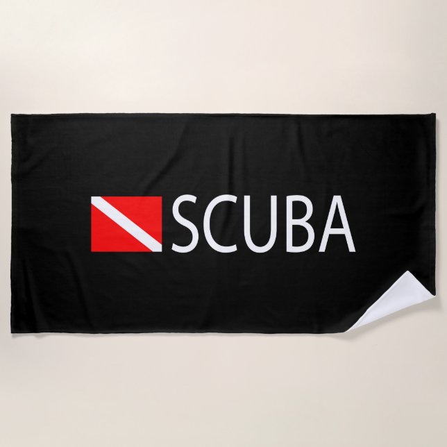 Scuba Diver Beach Towel (Front)