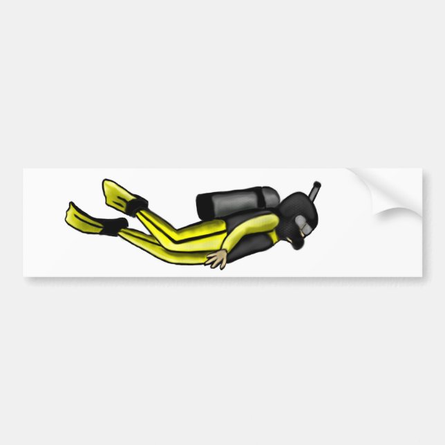 scuba diver bumper sticker (Front)
