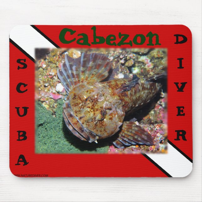 Scuba Diver Cabezon Mousepad (Front)