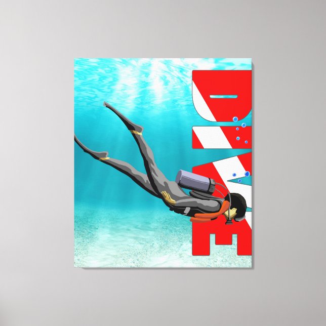 SCUBA Diver Canvas Print (Front)