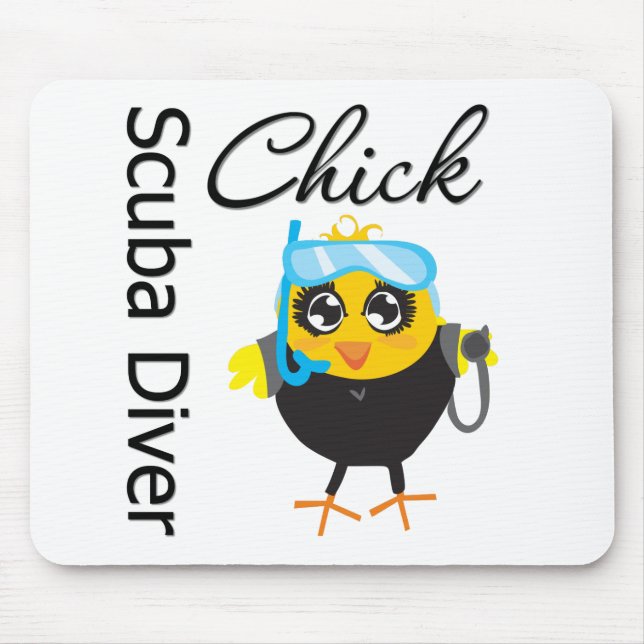Scuba Diver Chick Mouse Pad (Front)