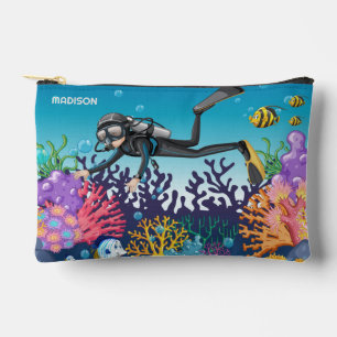 Scuba Diver custom name Accessory Pouch