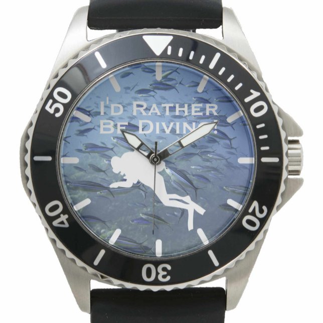 Scuba Diver Design "I'd Rather Be Diving" Watch (Creator Uploaded)
