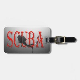 SCUBA DIVER, DIVING IN DEEP WATERS. SCUBA LUGGAGE TAG