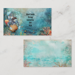 Scuba Diver Diving underwater  Business Card