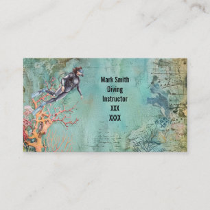 Scuba Diver Diving underwater Business Card