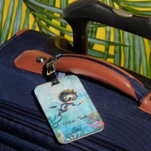 Scuba Diver Diving underwater Luggage Tag