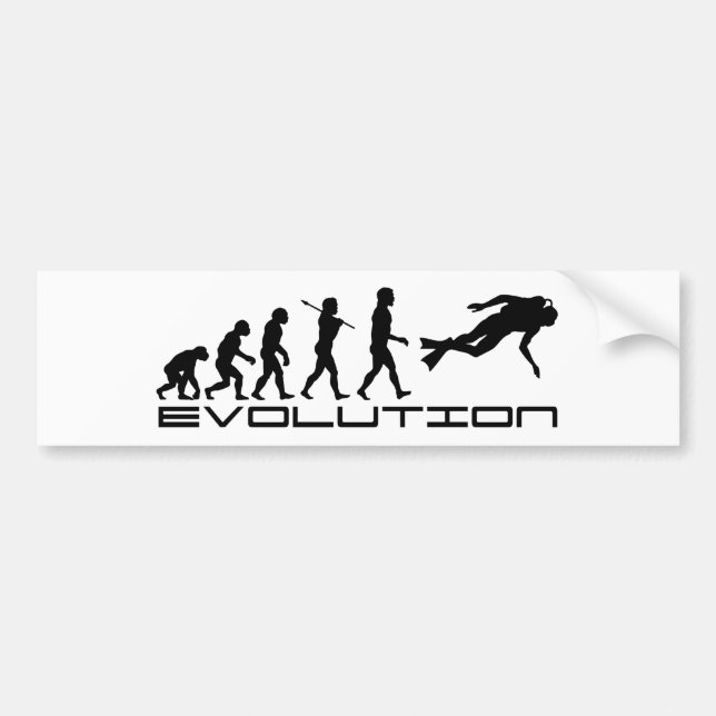 Scuba Diver Diving Water Sport Evolution Art Bumper Sticker (Front)