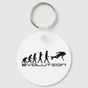 Scuba Diver Diving Water Sport Evolution Art Key Ring