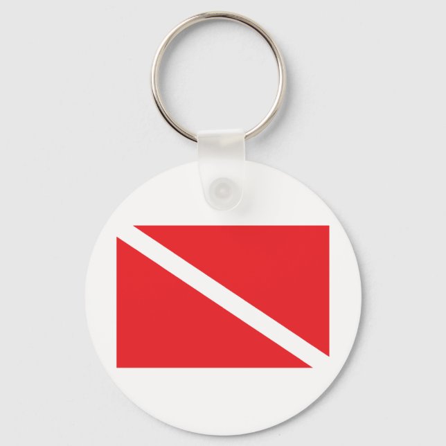 SCUBA Diver Down Flag Key Ring (Front)