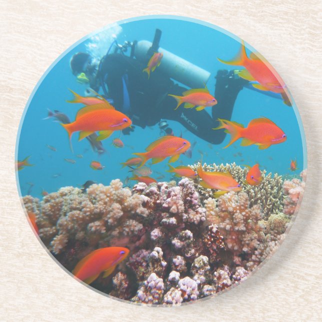 Scuba Diver Drink Coaster (Front)