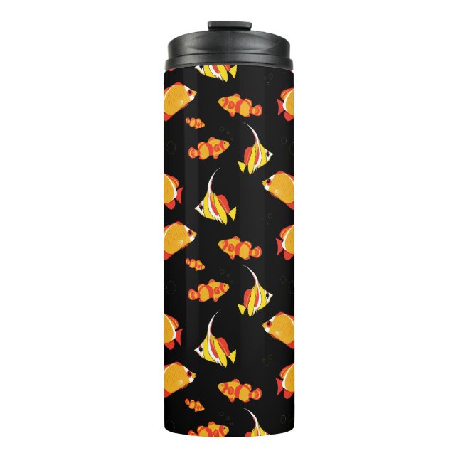 Scuba Diver Fish Pattern Thermal Tumbler (Front)