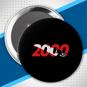 Scuba Diver Gift - 2000th Dive - Diver Down Diving 10 Cm Round Badge