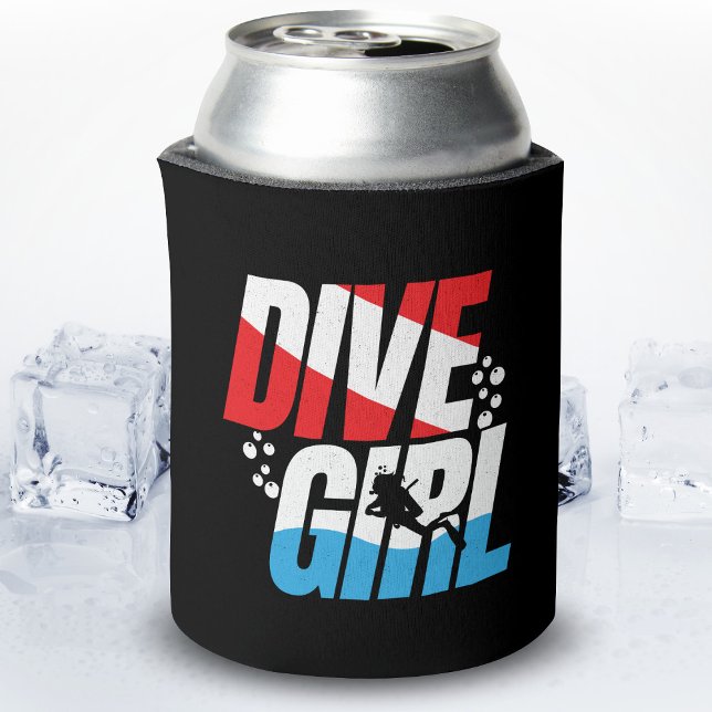 Scuba Diver Gift for Women, Dive Girl Scuba Diving Can Cooler (Creator Uploaded)