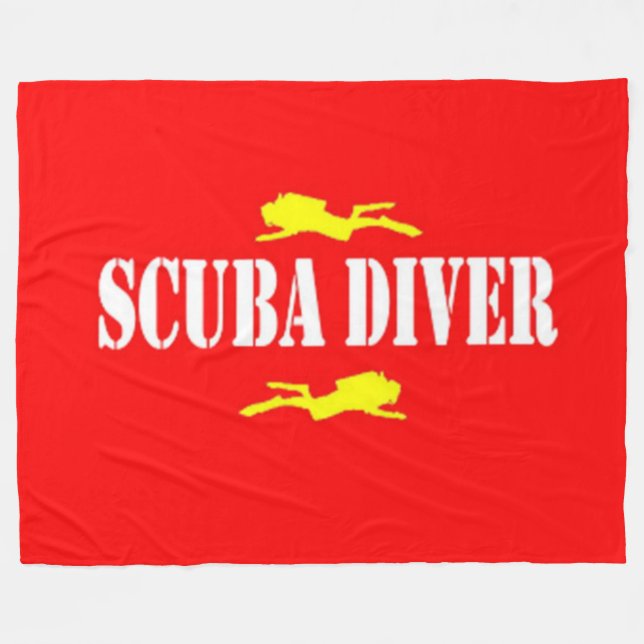 SCUBA DIVER  (HORIZONTAL) FLEECE BLANKET (Front (Horizontal))