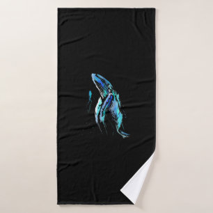 Scuba Diver Humpback Whale Swimming Diving Gift Bath Towel