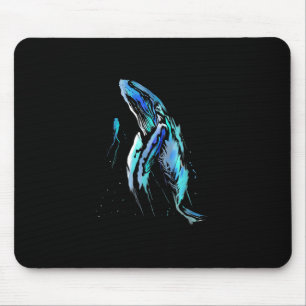 Scuba Diver Humpback Whale Swimming Diving Gift Mouse Pad